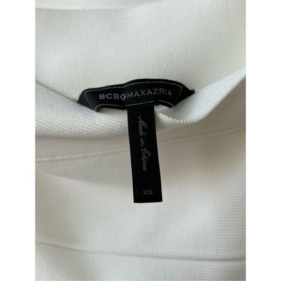 BCBGMAXAZRIA Alexa Bandage Skirt Stretch Ribbed Gardenia White Women's Size XS - Picture 4 of 5